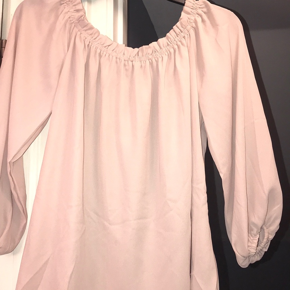 light pink off the shoulder blouse CAN FIT MEDIUM